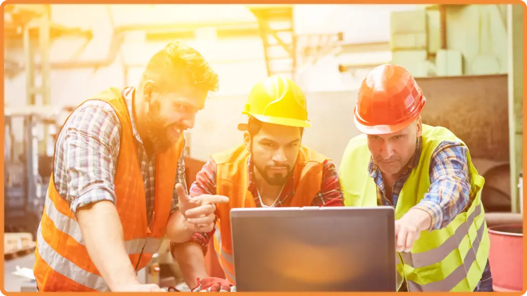 The 3 engineers discussing construction company website look